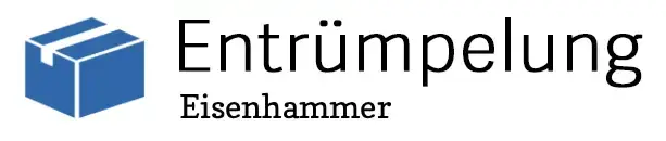 Logo der Entrümpelung Hilden Eisenhammer mit blauem Karton-Symbol für professionelle Räumungen und Entsorgung.
